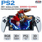 M28 Retro Handheld-Videospielkonsole, 7,1-Zoll-Bildschirm, über 30 Emulatoren für PS2/PS1/PSP, 3D-Dual-Analog-Sticks [God of War Klassiker