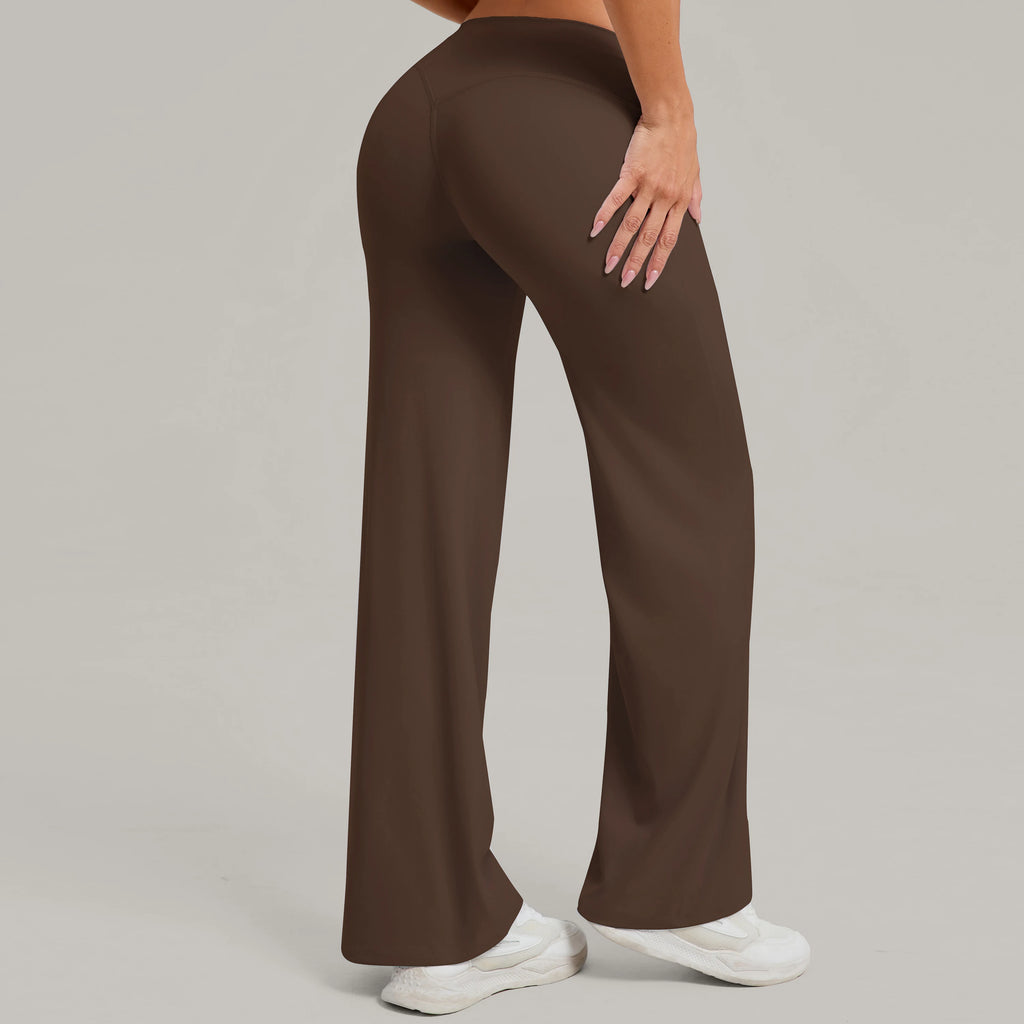 Damen gerade Yoga-Leggings weicher, dehnbarer Stoff Damen-Yogahosen GYM Schweißableitende Eigenschaften Lauf-Sport-Hosen