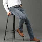 Wthinlee 8 Models Spring Autumn Business Jeans Men Casual Straight Stretch Fashion Classic Work Denim Trousers Brand Clothing