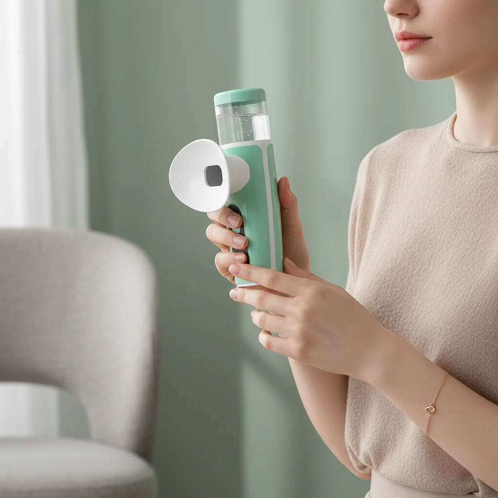 Tragbarer Augenbefeuchter USB wiederaufladbarer Nano-Nebel für Damen, zu Hause oder im Büro, sicheres Augenpflegegerät zur Linderung trockener Augen Hauptbild