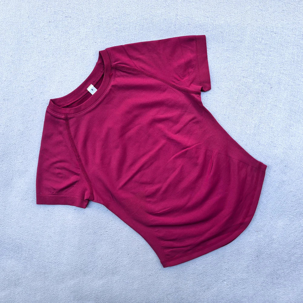 Df Impact Kurzarm-Top Damen Workout-Top Gym Crop Top Leichtes Yoga-Shirt Longline Sport-T-Shirt Fitness Activewear