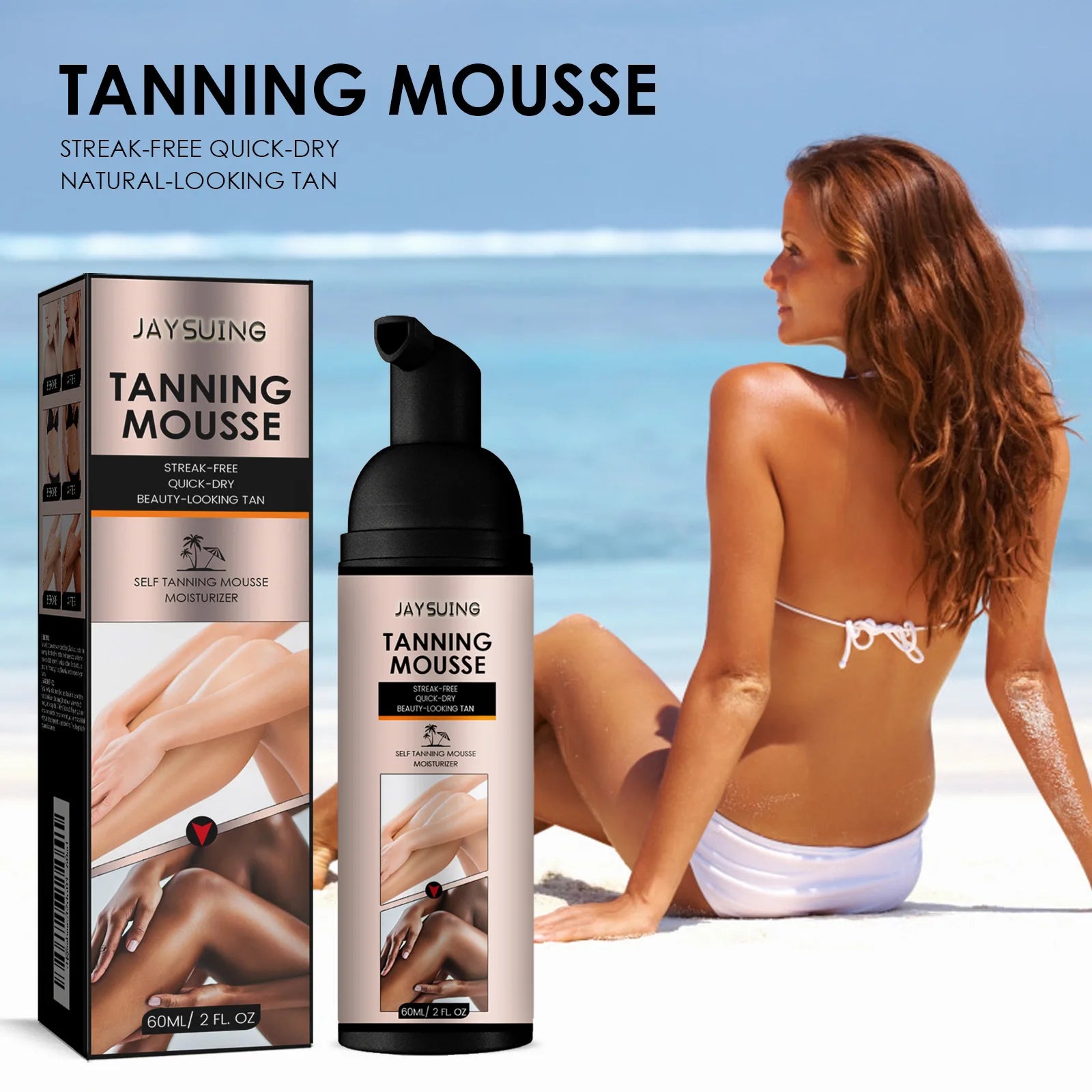 Bräunungscreme Selbstbräuner Sonnenlose Bräune Körper Bräunungsbeschleuniger Haut Glanz Schutz Sonnenbaden Feuchtigkeitscreme Natürlicher Selbstbräuner Mousse