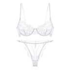 Sexy dünne Spitzen-Dessous-Slips Sets Damen große Größen BHs mit Stahlring durchsichtiges Unterwäsche-Set BH-Set