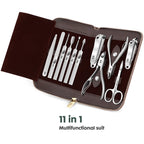 KK 11-in-1 Maniküre-Tools Professionelles Nagelknipser-Set Edelstahl Nagelschneider Zangen Scheren Kit Fußpflege Handpflege