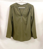 2024 Qualität Heißer Verkauf Plus Size Tiefer V-Ausschnitt Damenbluse Chiffon Coole lockere Hemd Mode Freizeit Damen Tops Sexy Reißverschluss Pullover