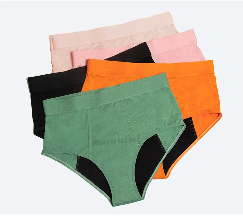 3 Stk./Set Menstruationshöschen Damen sehr starke Blutung Menstruationsunterwäsche High Waist Auslaufsicher Period Panties für Mädchen Set