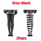 Farbige gestreifte Strümpfe Japanische Overknee-Socken Mode Frauen Warmhalten Socken Sexy Schlanke Lange Socken Strumpfwaren JK Cosplay Lolita Y2k