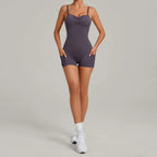 Damen Yoga Jumpsuits Sport Fitness Einteiler Schönheits-Rückengurt Tasche Hüfthebend Slim Fit Laufen Workout Training Bodysuit