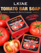 AILKE Bio-Tomaten-Seifenstück, hellt die Haut auf, reinigt tiefenwirksam, peelt, entfernt dunkle Flecken, spendet Feuchtigkeit, für Gesicht und Körper, 200 g