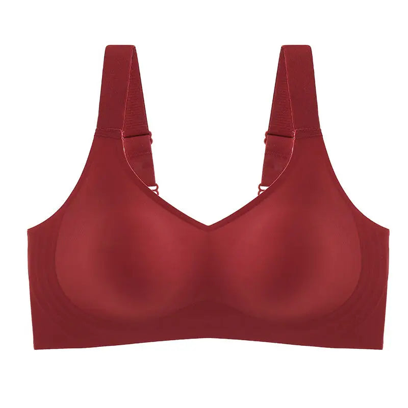 Damen-Push-up-BH, schön am Rücken, große Größen, weicher Halt, nahtlos, einteilig, ohne Bügel, verstellbarer, dünner Sport-BH nahtlos