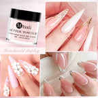 8pc MTSSII Acrylic Powder Nail System Set Clear Nude Pink Monomer Liquid Set With Nail Brush For Nails Extension Carving Flower