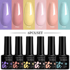 LILYCUTE 7ML 6PCS Neon Gel Nagellack Set fluoreszierend Farbwechsel Semi Permanent Soak Off Maniküre-Kit Nail Art Gel