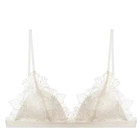 BANERDANNI Pure Desire Victoria Französische Spitzenbestickte Dessous Frauen dünne Cups Triangel-BH Set Bequem ohne Bügel