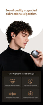 MINISO MS503 Kabellose Bluetooth-Kopfhörer KI-Übersetzungs-Ohrhörer Outdoor-Sport-Kopfhörer Klarer Klang Kopfhörer Weich Bequem