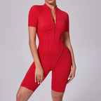 Damen-Trainingsanzug Fitness-Workout Sportkleidung Outfit Reißverschluss-Jumpsuit Yoga Fitness Overall Set Offene Rücken Bodysuits Anzug für Damen