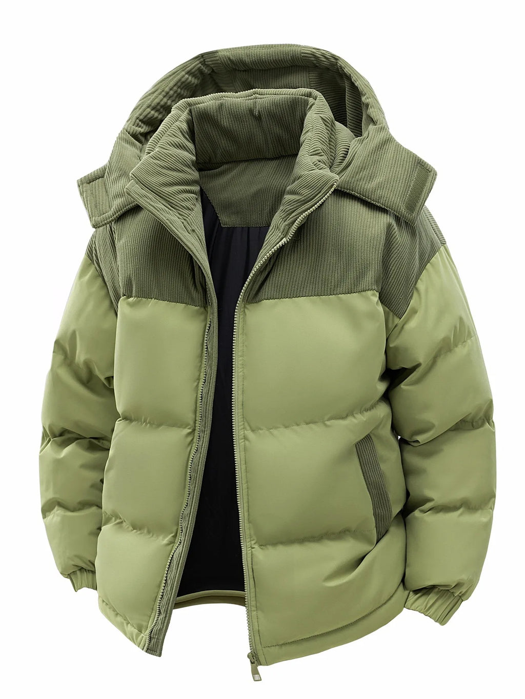 Herren-Kapuzenjacke aus Baumwolle, winterlich verdickt und warm, winddicht und kältebeständig, schlicht und vielseitig als Arbeitskleidung
