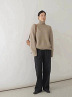 2023 Herbst und Winter Rollkragenpullover 100% reiner Kaschmir Damen Loose Sweater verdickter Wollpullover Überwurf faules Unterteil