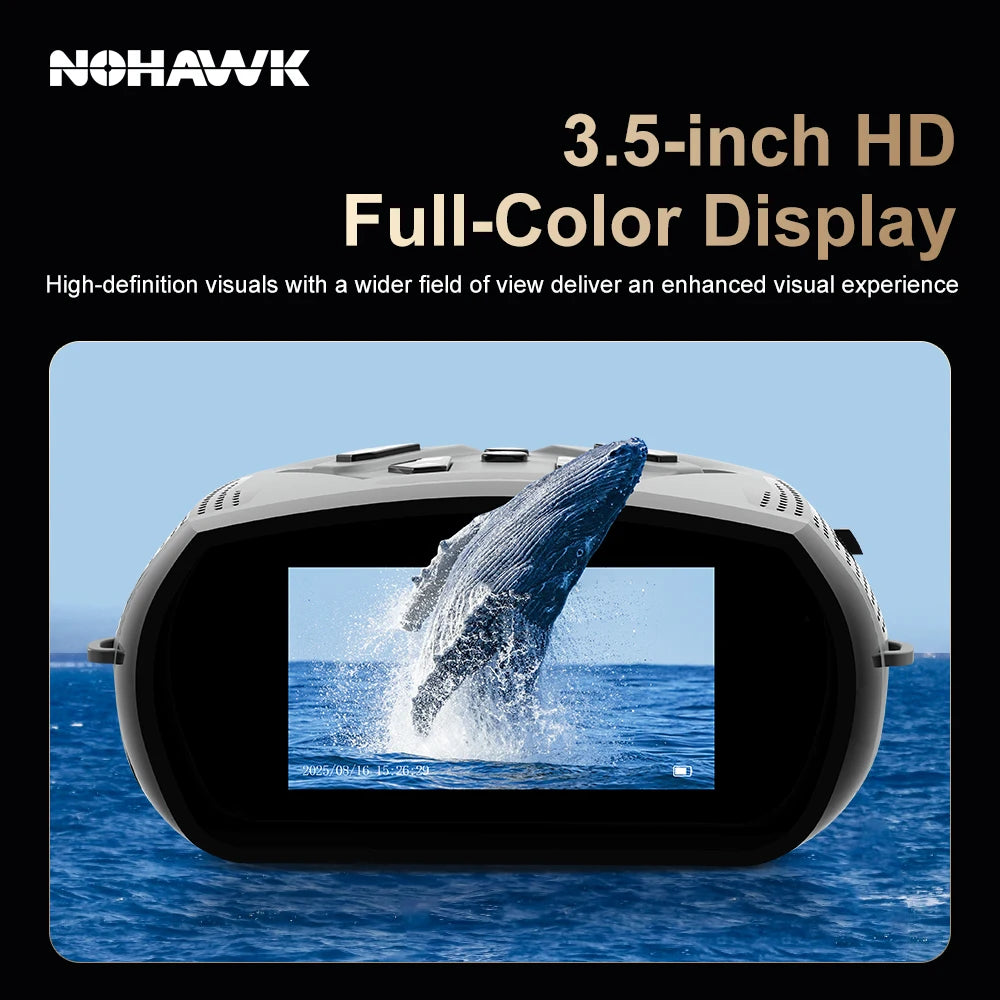 NOHAWK 2K Digitales Nachtsichtfernglas mit Laserentfernungsmesser, 4-stufig einstellbarem Infrarot, Foto-/Videoaufzeichnung für die Jagd