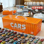 48pcs Metal Iron Alloy Cars Truck Toys Train Track Set Slot Car Models for Children's Toys Boy Miniature Trolleys Christmas Gift