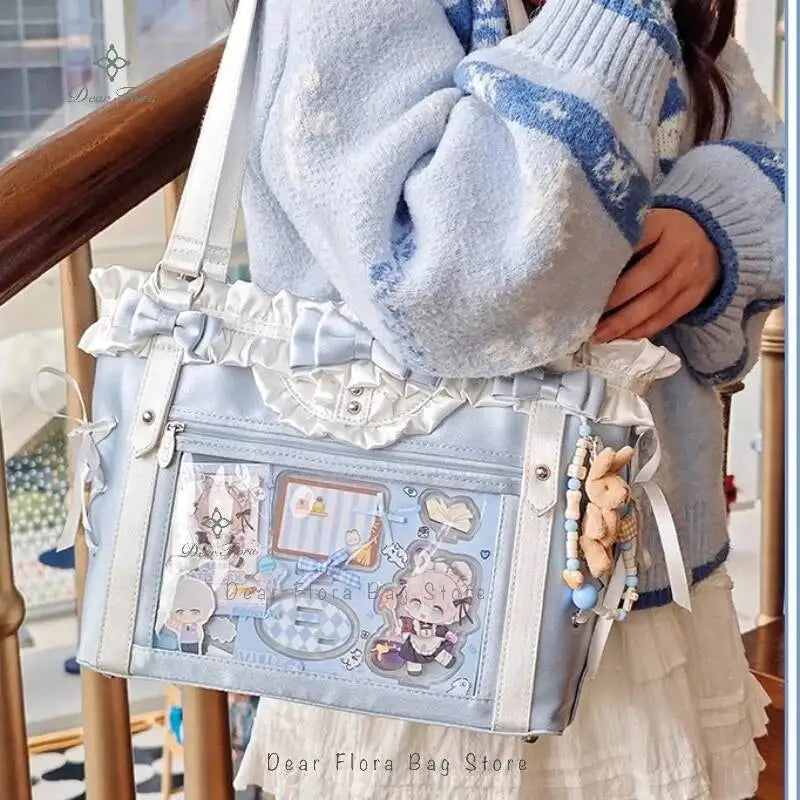 Neue Y2K Süße Japanische Ita Bag Lolita Mädchen Transparente Umhängetasche Große Kapazität Umhängetasche Lässige Tasche DIY Display Handtaschen