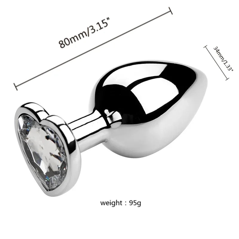 Metall-Analdildo für Frauen, Männer, Paare, Butt Plug, Arsch-Spielzeug, Erwachsenenspiel, Masturbator, Anal S/M/L, Diamant-Sexspielzeug für Erwachsenenprodukte