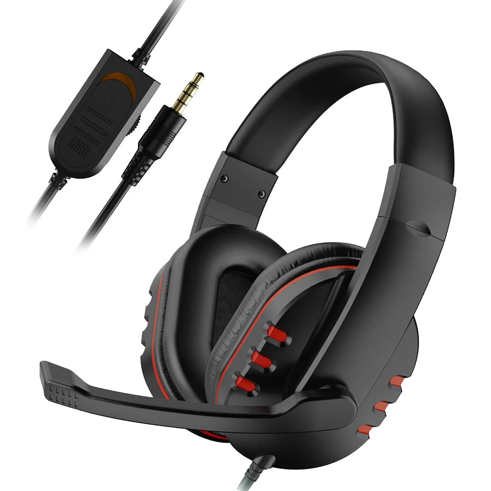 Kopfhörer 3,5mm Kabelgebundenes Gaming Headset Ohrhörer Musik für PS4 Playstation 4 Spiel PC Chat Computer mit Mikrofon
