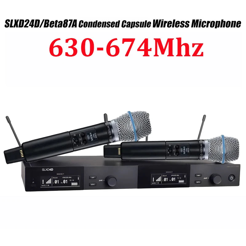 SLXD Mikrofon 500/600/800MHz Drahtloses Mikrofonsystem 4-Pin Headset KSM8/Beta58 Professionelles Audio-Equipment für Bühne Karaoke