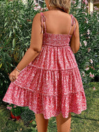 Damen Übergrößen Mini Blumenkleider Halb Bodycon Kurzarm Sommer Trägerkleid Bequem Lässig Beste Wahl für den Sommer