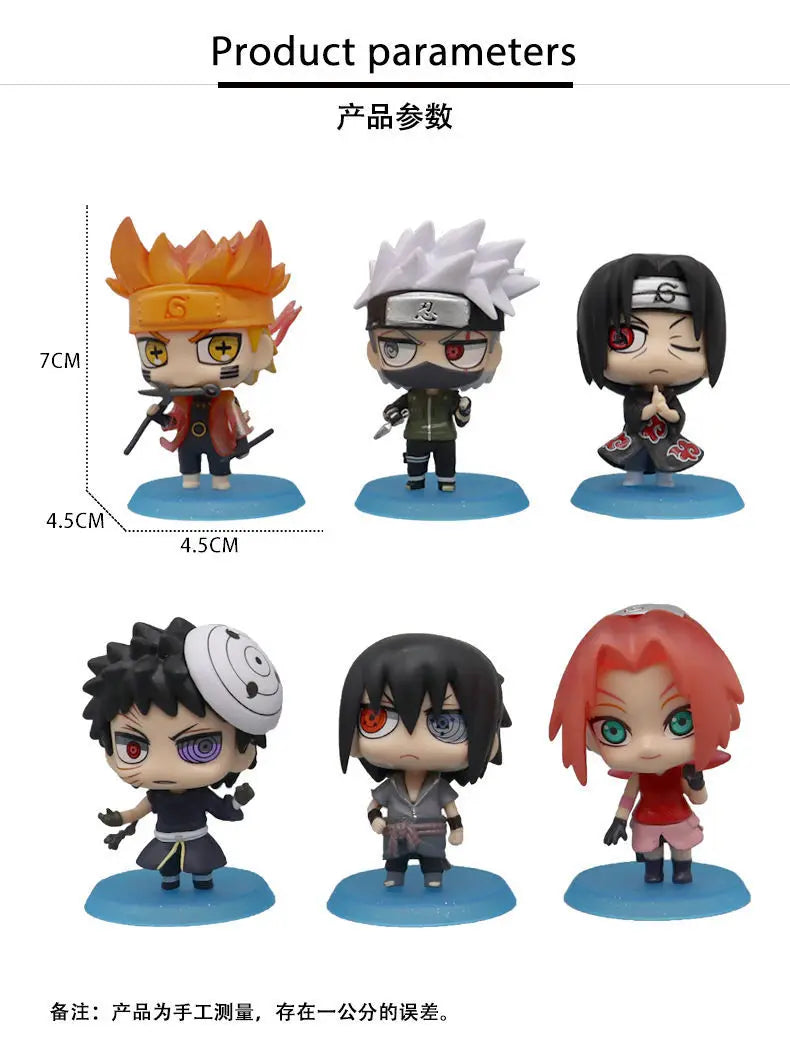 Anime Naruto Actionfigur Naruto Sasuke Kakashi Itachi Modell Spielzeug Desktop Ornament Dekoration Geschenk Junge Mädchen
