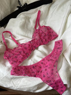 Französisches ultradünnes Dessous-Set, sexy Spitze mit Blumenmuster, BH, modische Damenunterwäsche, atmungsaktive Intim-BHs und Tanga-Sets