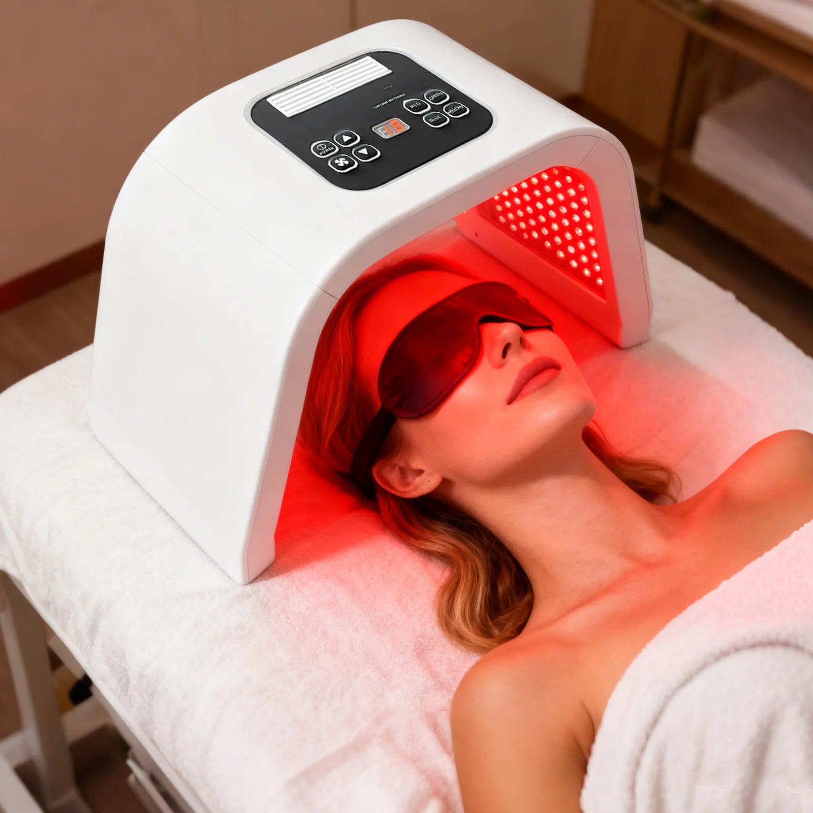 7 Farben PDT Photon Lichttherapie LED Gesichtsmaske, 287 LEDs Hautpflege-Lichtgerät Gesichtsverjüngung Salon Spa Schönheitsausrüstung Hauptbild