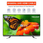 8K HDMI-Flachkabel 48 Gbit/s High Speed 8K60 4K120 144Hz Geflochtenes HDMI 2.1 Kabel 3D eARC HDCP 2.2&2.3 Kompatibel mit Roku TV/PS5