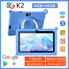 Neue globale Android Version 7 Zoll Tablets Quad Core 4GB+64GB ROM 5G WiFi Google Kids Tablets Tragbare kindersichere Schutzhülle