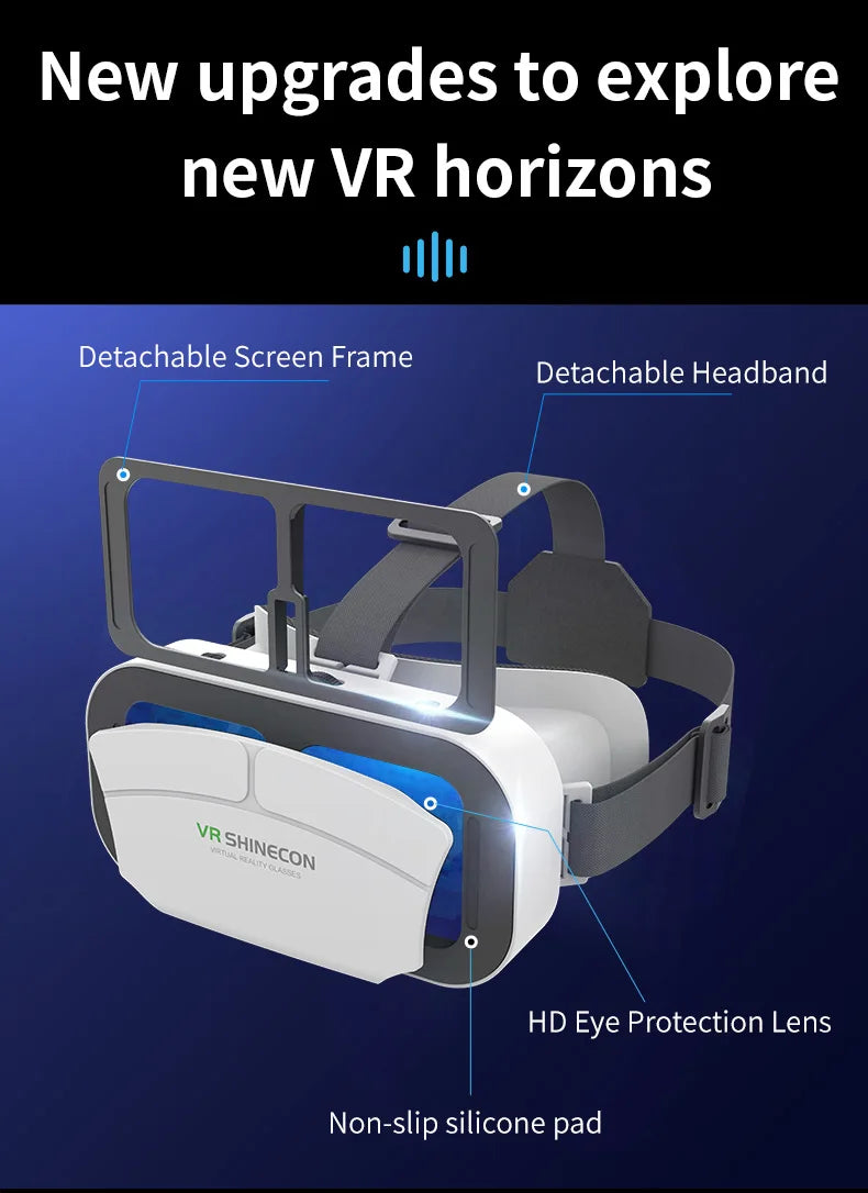 Shinecon 3D VR Brille Virtual Reality Viar Goggles Headset Geräte Smart Helm Linsen für Handy Mobil Smartphones Viewer