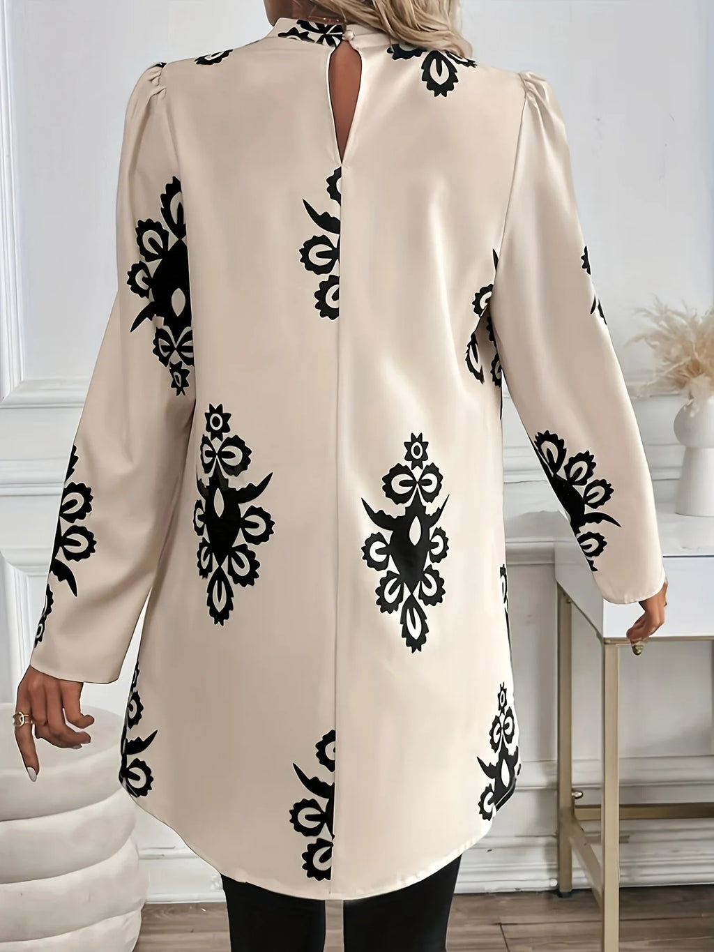 2026 Fashion Long Sleeve Print Blouses Women Spring Elegant Office Ladies Tops Femme Fake Two Pieces Blouse Shirts Women's Top
