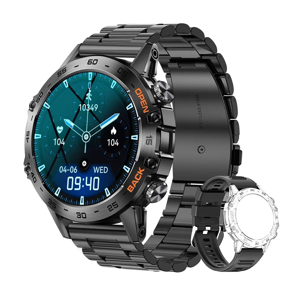 MEVADEN Steel 1,39 Zoll Herren Luxus-Smartwatch Bluetooth Anruf Sport-Fitness-Tracker Gesundheitsmonitor Smartwatch für Männer MD52