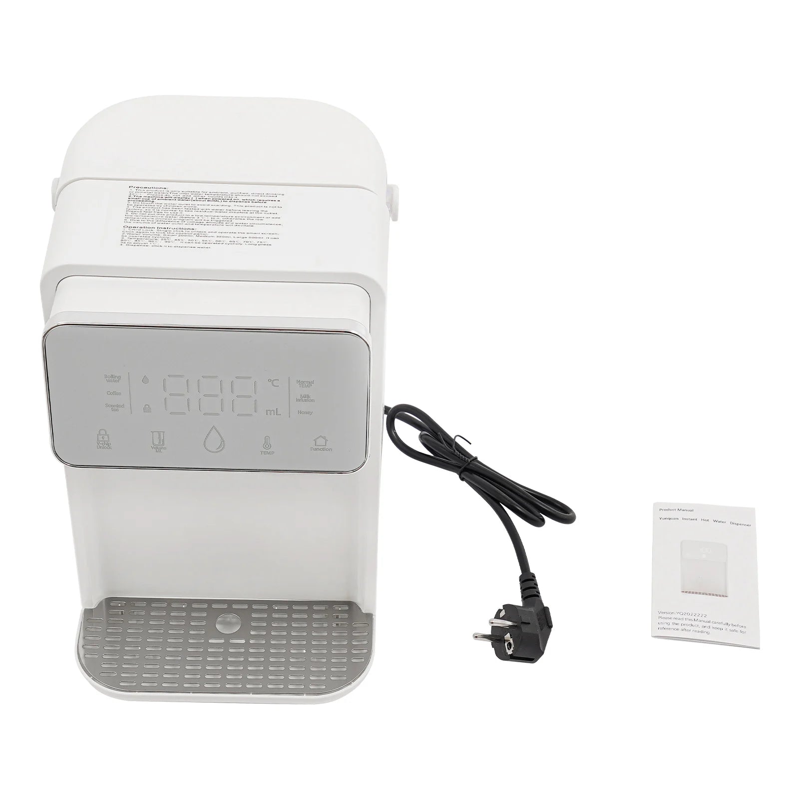 2000W Heißwasser-Sofortbereiter mit Digitalanzeige, 2,9 L Wassertank Temperatur (25–99°C) Wassermenge (150–500 ml)