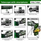 80x100 HD ZOOM Leistungsstarkes monokulares Teleskop Tragbares Fernglas Langstrecken-Teleskop Jagd Camping mit Stativ und Telefonclip