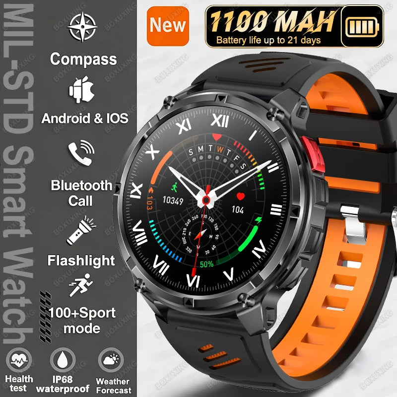 2026 Neue T-Rex 3 Ultra 1100mAh Smartwatch 5ATM Wasserdicht Outdoor Sport GPS Track Herzfrequenz Kompass Bluetooth Anruf Smartwatch