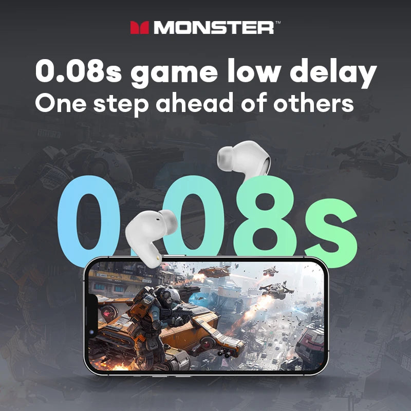 Monster MQT52 Bluetooth 5.4 Wireless Kopfhörer 24 Std. Akkulaufzeit Stereo-Kopfhörer Niedrige Latenz Gaming Dual-Modus Headset Geschenk