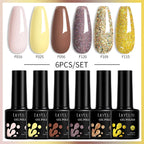 LILYCUTE 7ML 6PCS Neon Gel Nagellack Set fluoreszierend Farbwechsel Semi Permanent Soak Off Maniküre-Kit Nail Art Gel