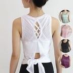 Sexy Sleeveless Backless Sports T-Shirt Women's Gym Tank Top Loose Sportswear Breathable Workout Tank Top Fitness Yoga Dance