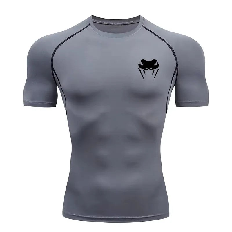 Herren Kompressionsshirt Kurzarm Langarm Schnelltrocknend | Allseason Workout Top für Fitnessstudio Laufen Fitness UV-Schutz