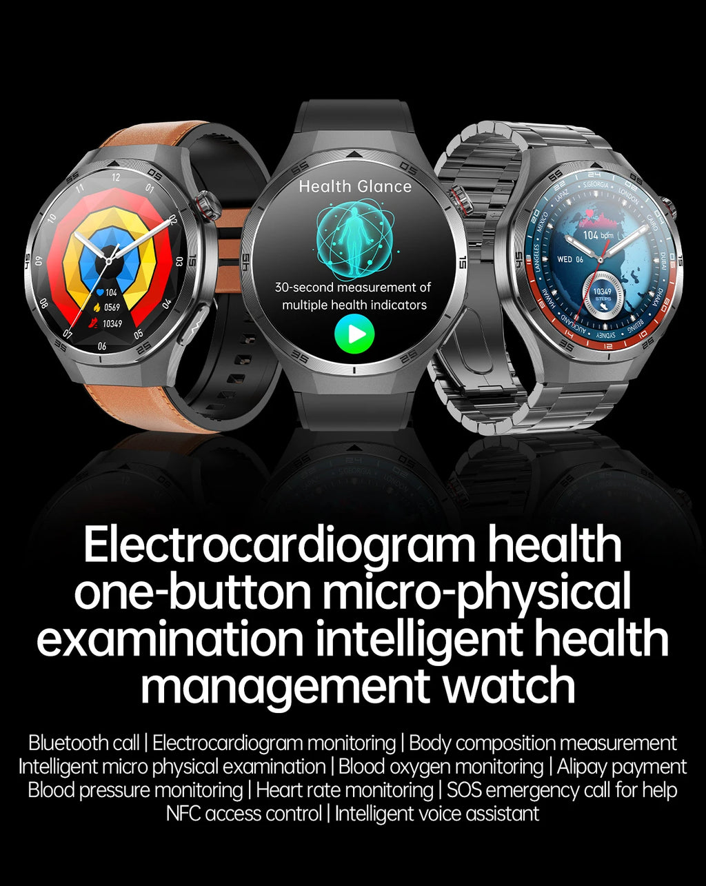 2026 Neue Smartwatch für Pflegeberufe mit EKG+PPG Gesundheitsanalyse Blutdruck Lipide Harnsäure Drahtlose HD-Anruf Smartwatch Herren Damen