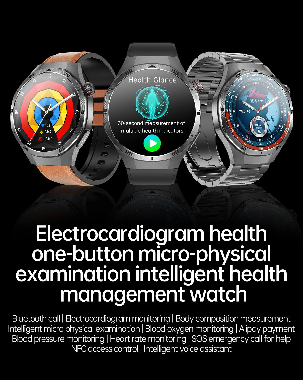 2026 Neue Smartwatch für Pflegeberufe mit EKG+PPG Gesundheitsanalyse Blutdruck Lipide Harnsäure Drahtlose HD-Anruf Smartwatch Herren Damen