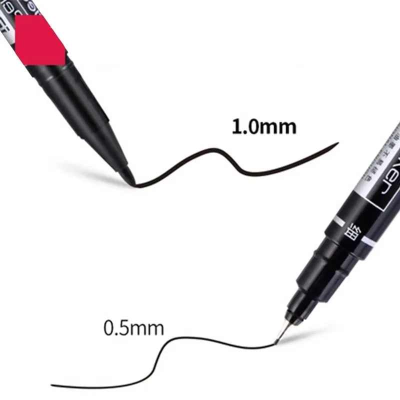 1/6 PCS Permanent Marker Pen Manga Drawing Markers Black Blue Red Waterproof Ink Sketch Pens Stationery Art School Supplies