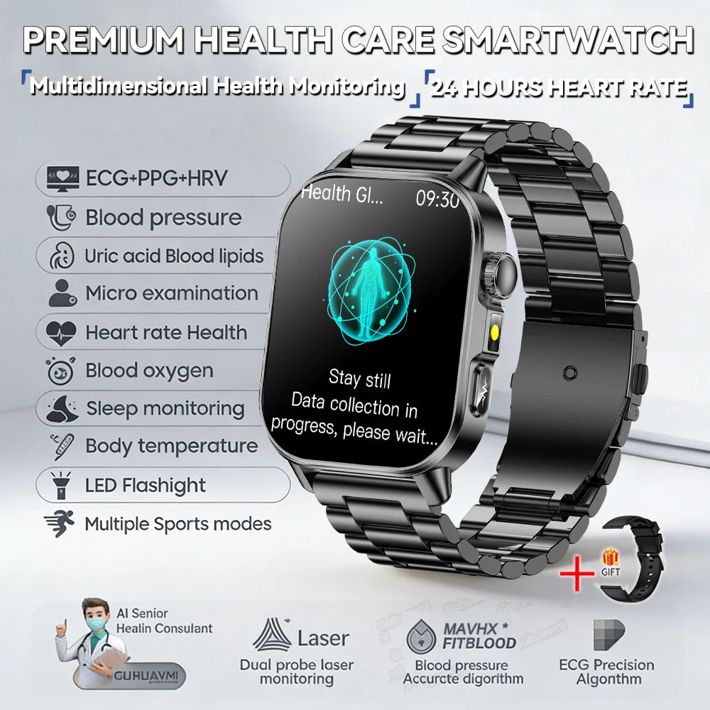 Neue präzise Gesundheits-Smartwatch EKG+HRV Harnsäure Blutfette Emotionswahrnehmung Bluetooth-Anruf Smartwatches für Männer und Frauen