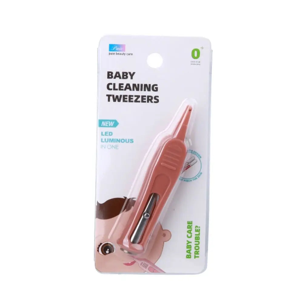 1 Stk. Baby-Nasenklammer, Säuglings-Ohr-Nasen-Nabel-Sicherheits-Pinzette, sichere Zange, Reinigungszubehör, Pinzette mit LED-Licht