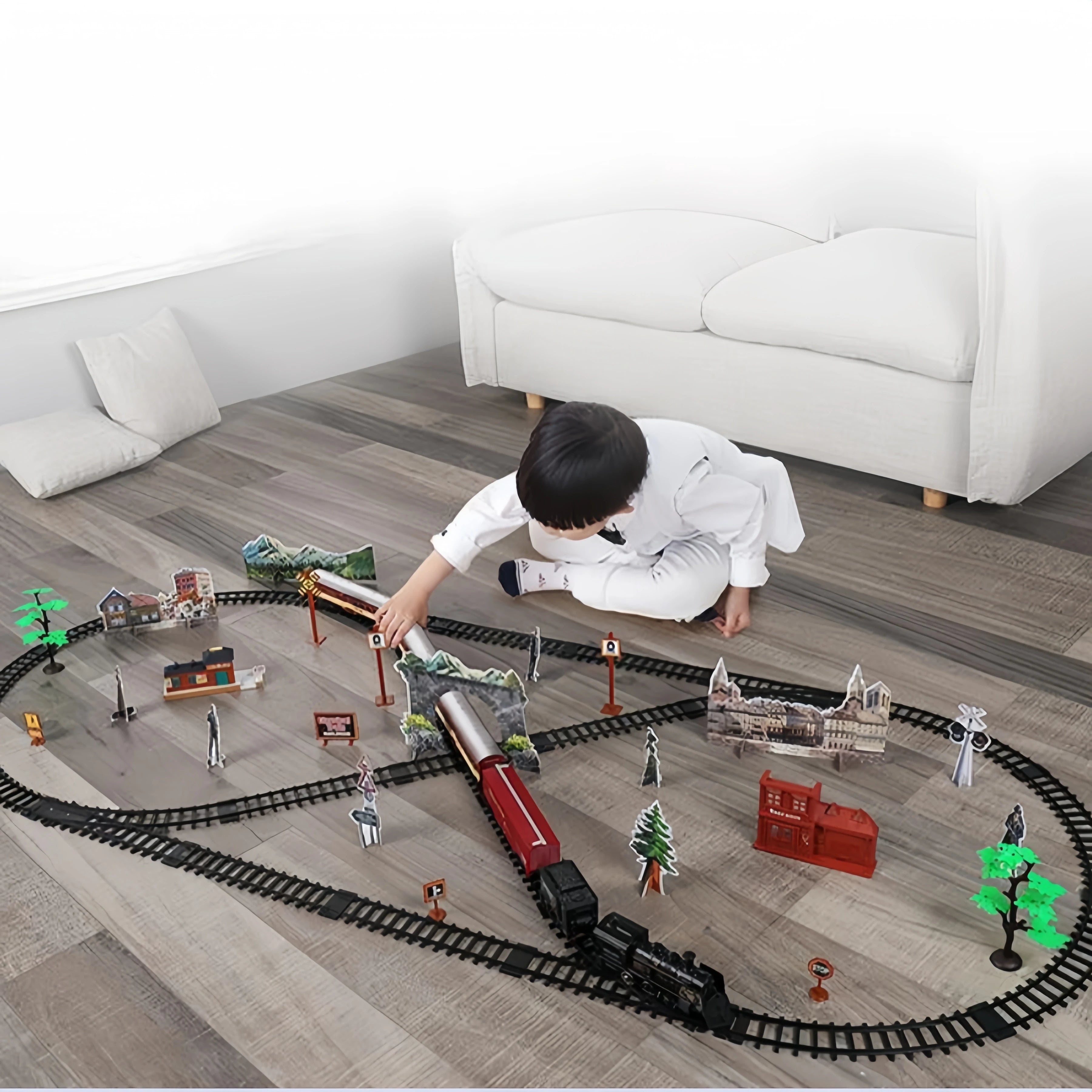 Kinder Elektrischer Dampfzug Spielzeugbahn Hochgeschwindigkeitszug Parkplatz Modell Familienfeier Spiel Junge EMU Geburtstagsgeschenk