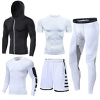 Herren Lauf-Trainingsanzug Fitness Sportbekleidungs-Set Kompressions-Leggings Sportkleidung Gym Enganliegende Jogginghose Rash Guard Lycra
